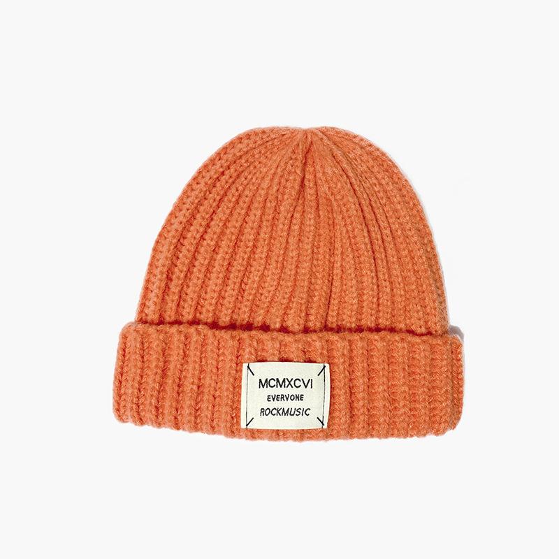 Letter Cloth Label Knitted Hat for Women Autumn and Winter Korean Style Fashion Student Wool Hat Cold Hat Male Couple