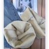 Exclusive Fleece-Lined Wide-Leg Women's Jeans - Autumn/Winter, Loose Fit, Slimming Solid Color
