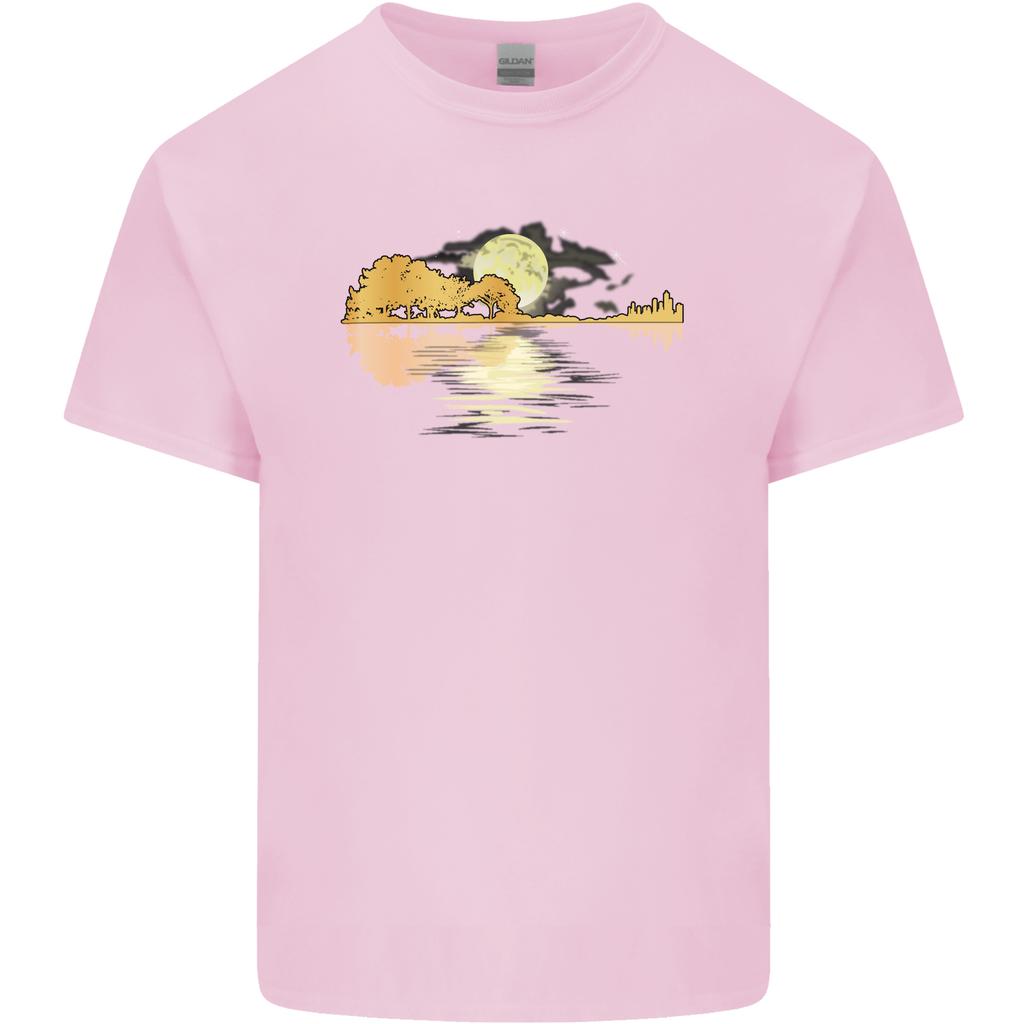 Guitar Reflection Guitarist Bass Acoustic Unisexs Light Cotton TShirt