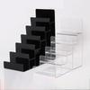 1-9 Tier Clear/Black Acrylic Riser Display Stand for Wallet,Makeup Organizer, Sunglasses,Women Handbag Rack Collection Holder