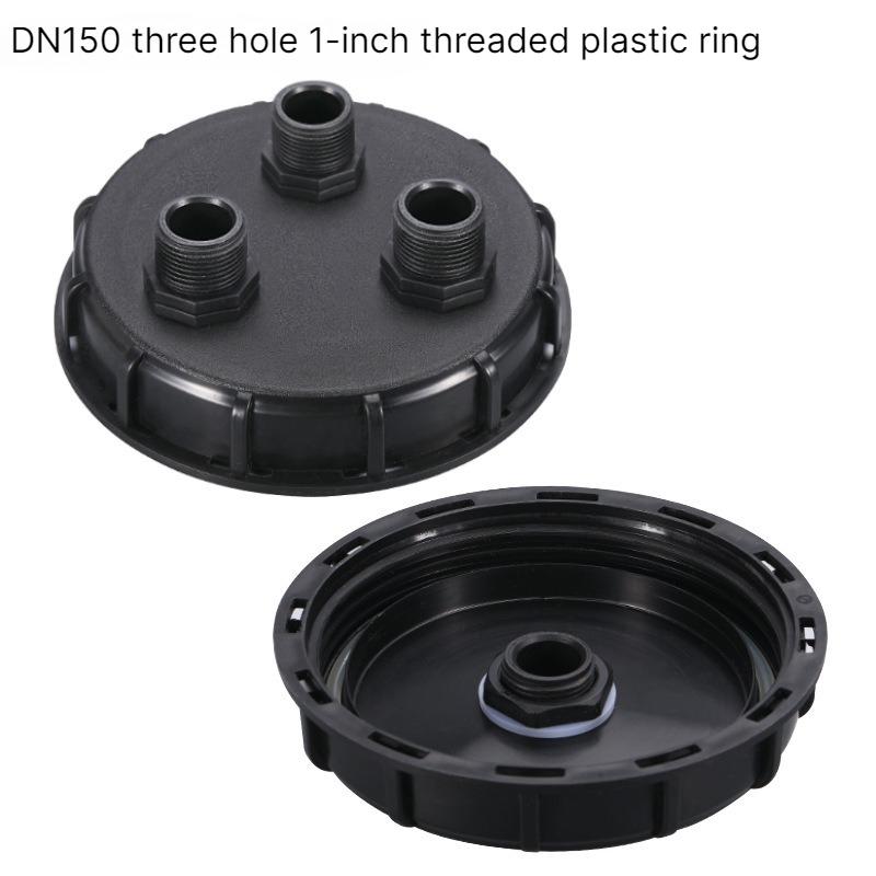 DN150 Plastic Lid 162mm IBC Ton Tank Double Hole Cap, Dual Port Filling Extraction Cover Easy To Disassemble