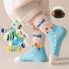 Children's Socks Boys Girls Autumn Winter Cartoon Car Mid-Calf Socking Baby Striped Toddler Cotton Sock