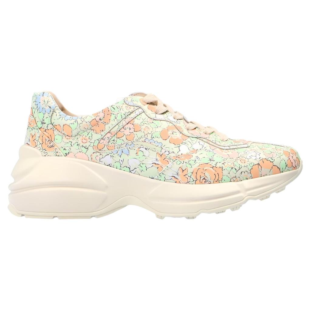 Gucci Rhyton Liberty London Leather Low Top Chunky Sneakers Women's Mint Green 642058 2JV00 3932