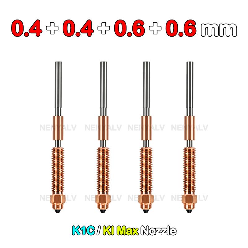 For Creality K1 Max K1C K2 SE Ender-3 V3 Quick-Swap Nozzle 0.2/0.4/0.6/0.8mm Hardened Steel Nozzle Upgraded High-Speed Printing