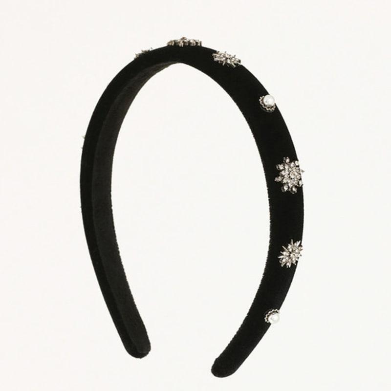 LUDE Black Pearl Crystal Hairband