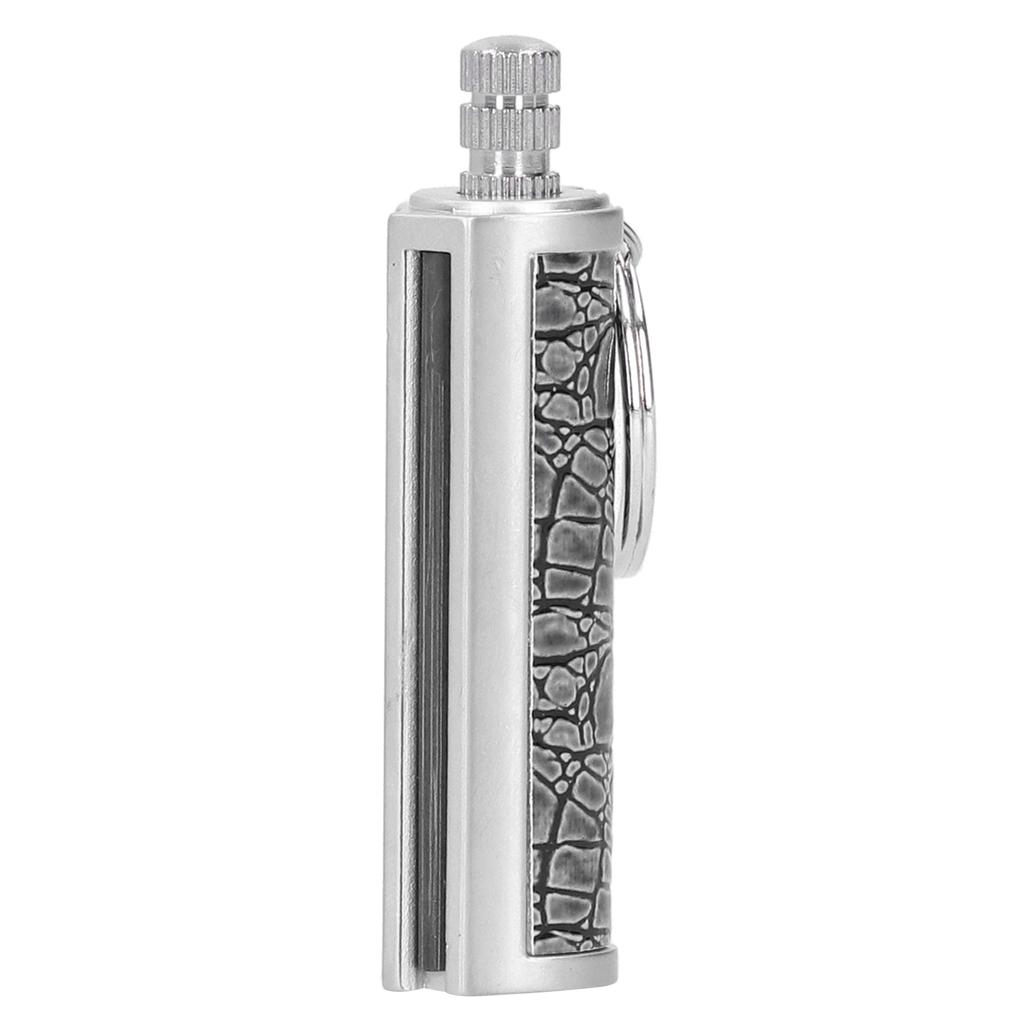 Cigarette Lighter Matchstick Kerosene Lighter Waterproof Lighter Outdoor Vintage Key ChainGray