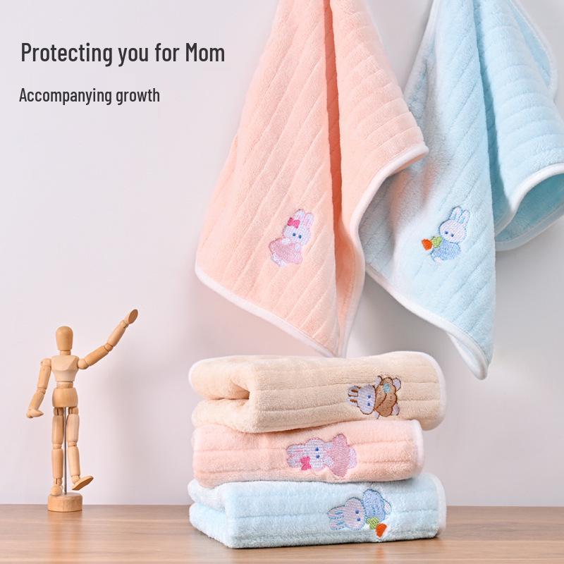 Cute Cartoon Children's Towel: Soft, Absorbent, Quick-Drying, Lint-Free, Perfect for Face Washing and Bathing.