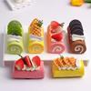 1Pcs Fake Long Roll Cake Refrigerator Magnet Multi-Colored Fruit Cake Decoration For Gift Party Decoration