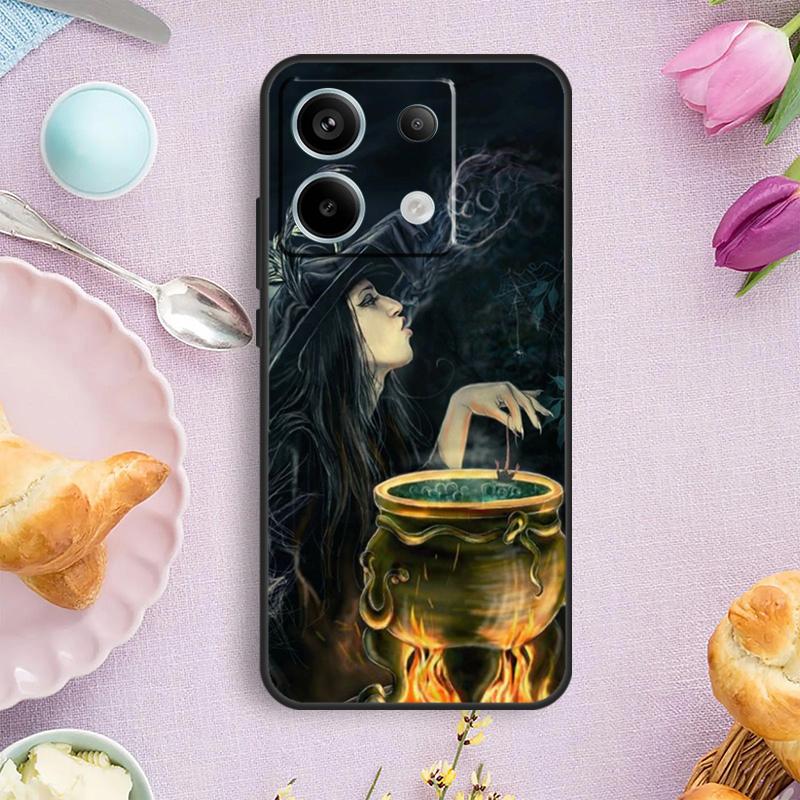 Coque Horreur Sorcière Lune Halloween Pour Xiaomi Redmi Note 14 10 11 12 13 15 Pro Plus Coque Pour Redmi 15 15C 13C 12C 10C 14C