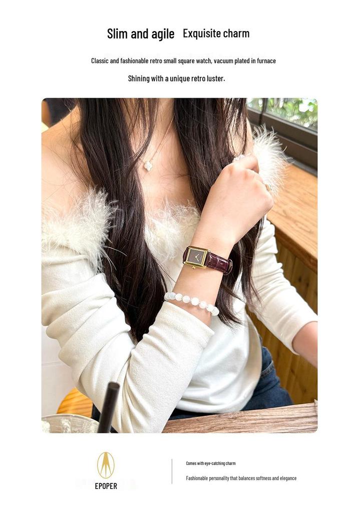 Klassische Vintage Lederarmband Wasserdichte Quarz-Uhr
