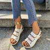 Fashion Summer New Slope Heel Sandals Women Fashion Round Head Hollow-out Anti-slip Wear-resistant High Heels