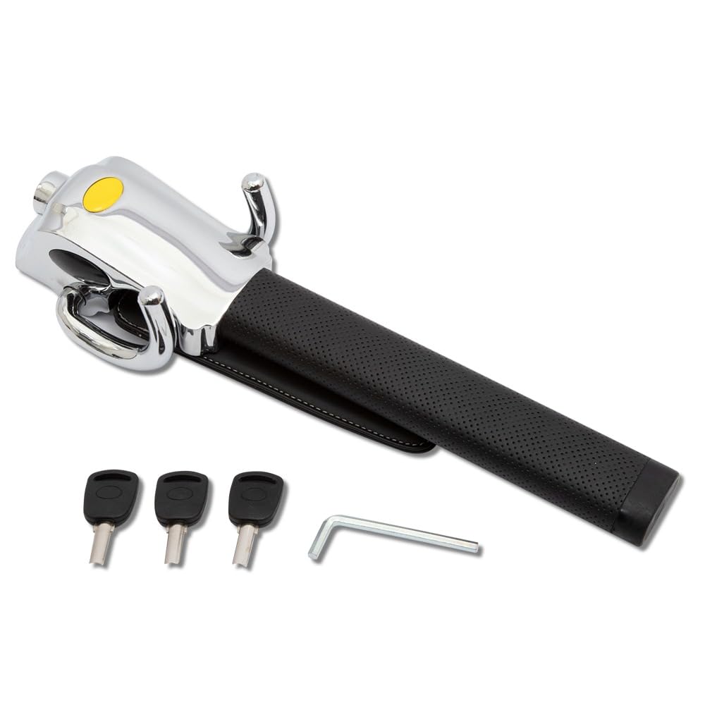 

Steering Wheel Lock Security Metal Lock with Reliability and Custom Dress S YOURS [Universal Type] Anti-Theft Heavy-Duty Horn, Keyed, Plated, Parts,