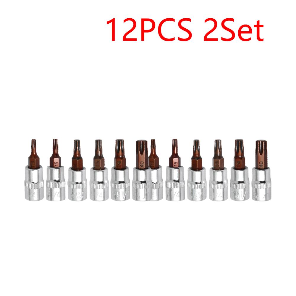 

Socket Wrench Adapter 12PCS/2Set 1/4 Inch Screwdriver Bit Socket Socket Joint Hexagonal for Wrench Socket Modification