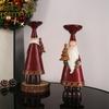 American Style Resin Santa Claus Ornaments Christmas Decor Candle Holder Home Party Holiday Supplies Atmosphere Creation Gifts