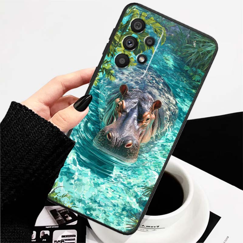 Tung Tung Sahur Anime Art For Samsung A73 A72 A71 A55 A54 A53 A52 A51 A13 A22 A16 A15 A12 A14 A26 A07 5G Black Phone Case
