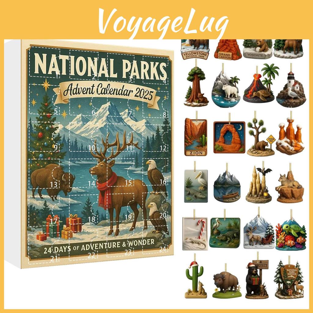 National Parks Advent Calendar Acrylic 24 Parts For Seasonal Decor And Christmas Party Use