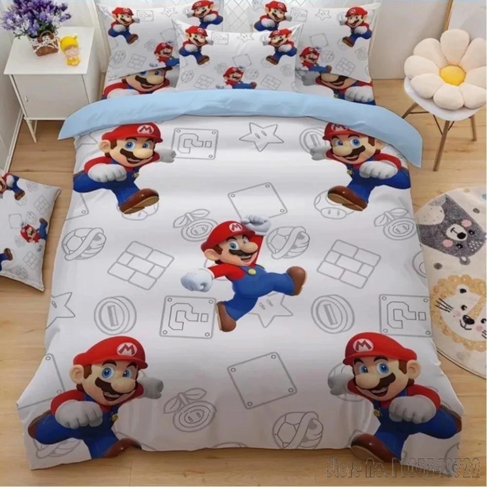 Anime Tecknad Serie Super Mario Bros Barns Sängkläder Set Baby Påslakan Set Sängkläder Tvilling Enkel King Barn Vuxen Gåva