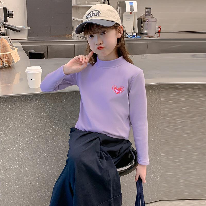 Flickors termiska baslager med halvhög hals - Mjukt, varmt underställ för höst och vinter