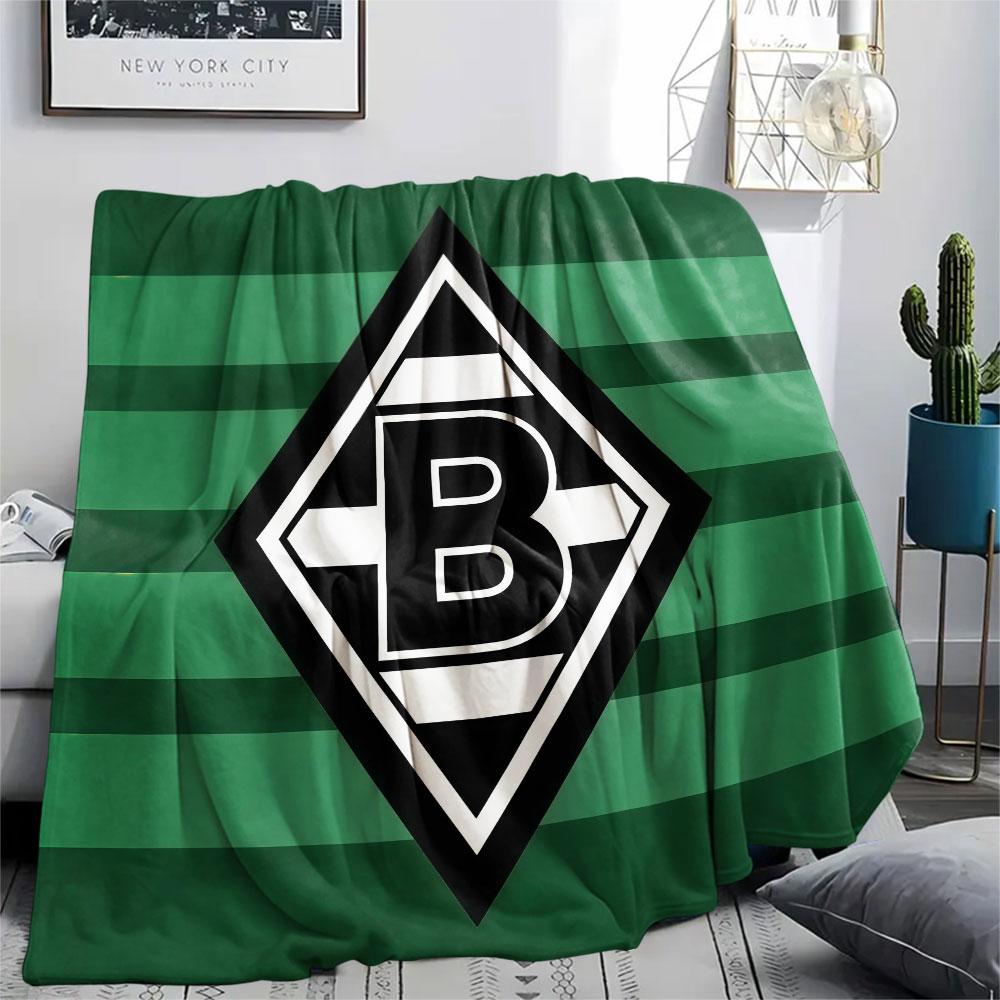 Borussia Monchengladbach Printed Flannel Blanket, soft throw for bedroom sofa, washable, Christmas present, great gift.