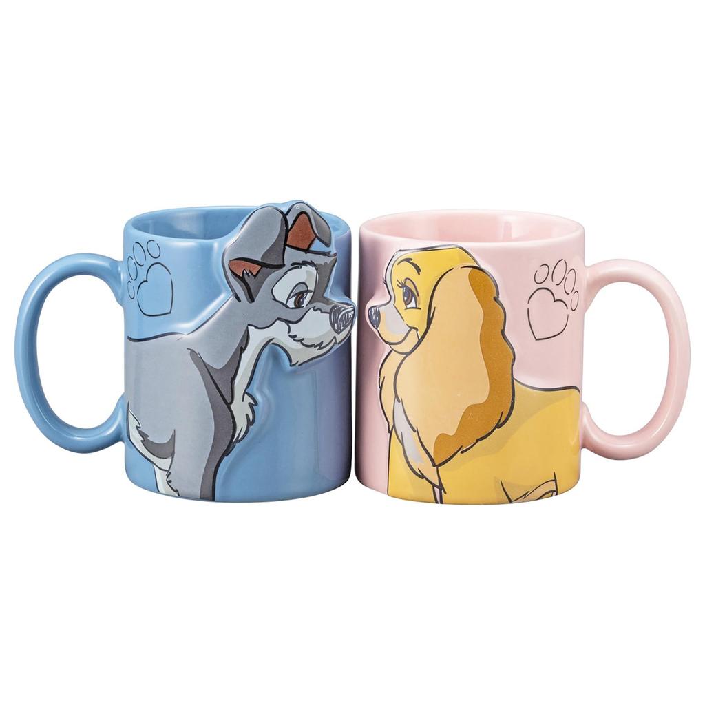 Sun Art Disney and the Lady Tramp Kissing Pair Set of 300ml "Lady Tramp" & Mugs, 2, Approx. (SAN4052)