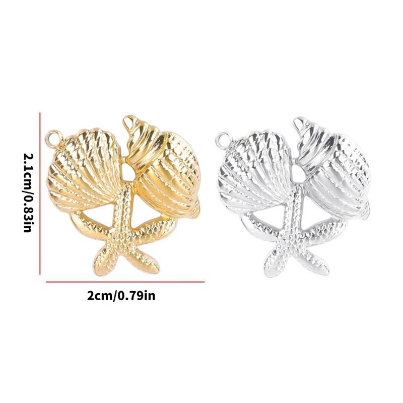 Gold and Silver Plated Necklace with Intricate Sea Shell Starfish Designs Perfect for Summer Parties and Daily Wear