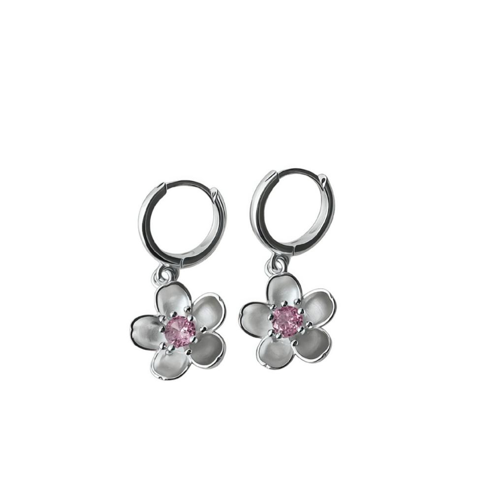 925 Sterling Silver Zircon Flower Earrings for Women Ear Wire Fresh Aesthetic Cute Elegant Jewelry Gift Dropshipping