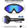 Swimming Goggles for Adults Wide View UV400 Protection Anti Fog No Leak for Men Women 3 Pack