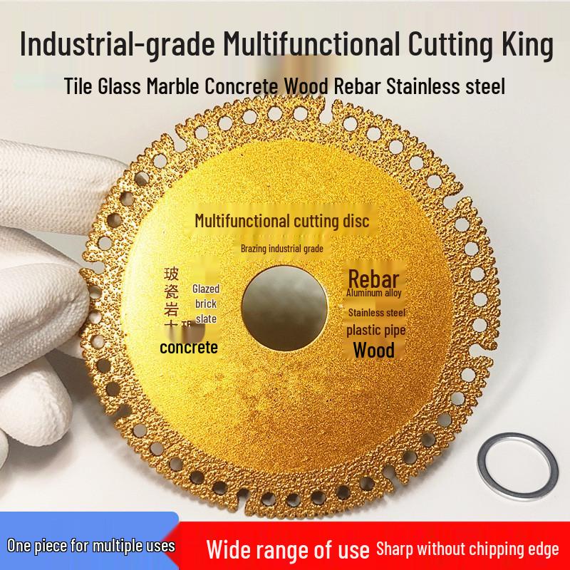 Multifunctional Cutting Disc for Glass, Tile, Stone, Cement, Marble, Cast Iron, Rebar, and Wood - Angle Grinder Blade