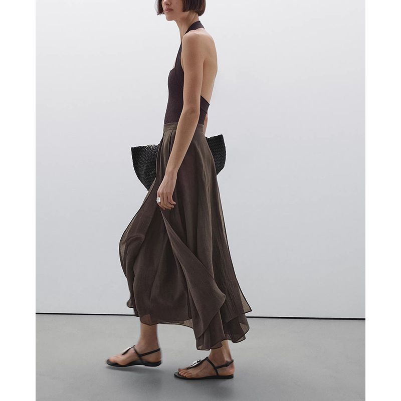 MD Summer New Arrival Women's Wave Style Irregular Design Skirt Drape Long Skirt 5265588