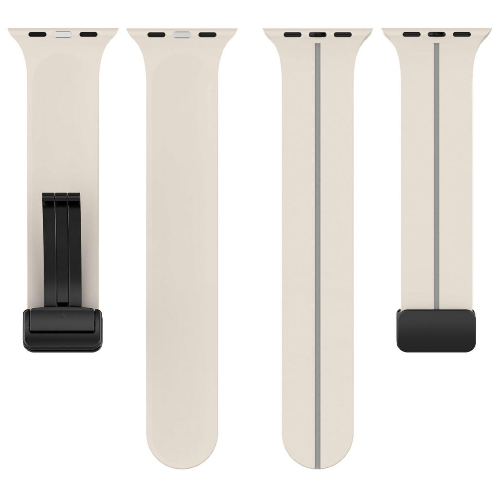 KALEBOL Magnetisches Silikonarmband für Apple Watch Series 10 Ultra 9 8 7 SE 6 5 4 3 2 1 46mm 49mm 45mm 44mm 42mm Gestreiftes Uhrenarmband