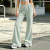 Women's Plaid Flare Pants with Waist for Casual and Home Wear
