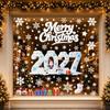 2027 Christmas Static Window Clings Santa Snowflake Decals for Glass - Winter Holiday Window Stickers