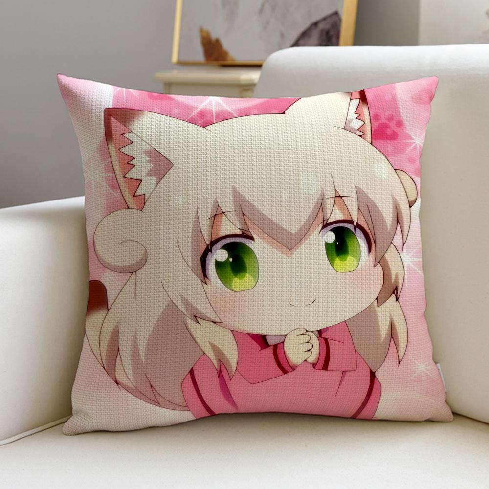 Gentle NNyanko DaysS Cushion Cover Breathable and Skinfriendly Linen Pillowcase Square Removable and Washable Cushion