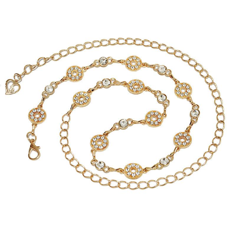 Metal diamond waist chain women's fashionfashioneasiest for match rhinestone inlaid chain