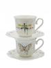 220ml CUP WITH SAUCER FOR TEA COFFEE SET OF 6 PAPILLON AS A GIFT