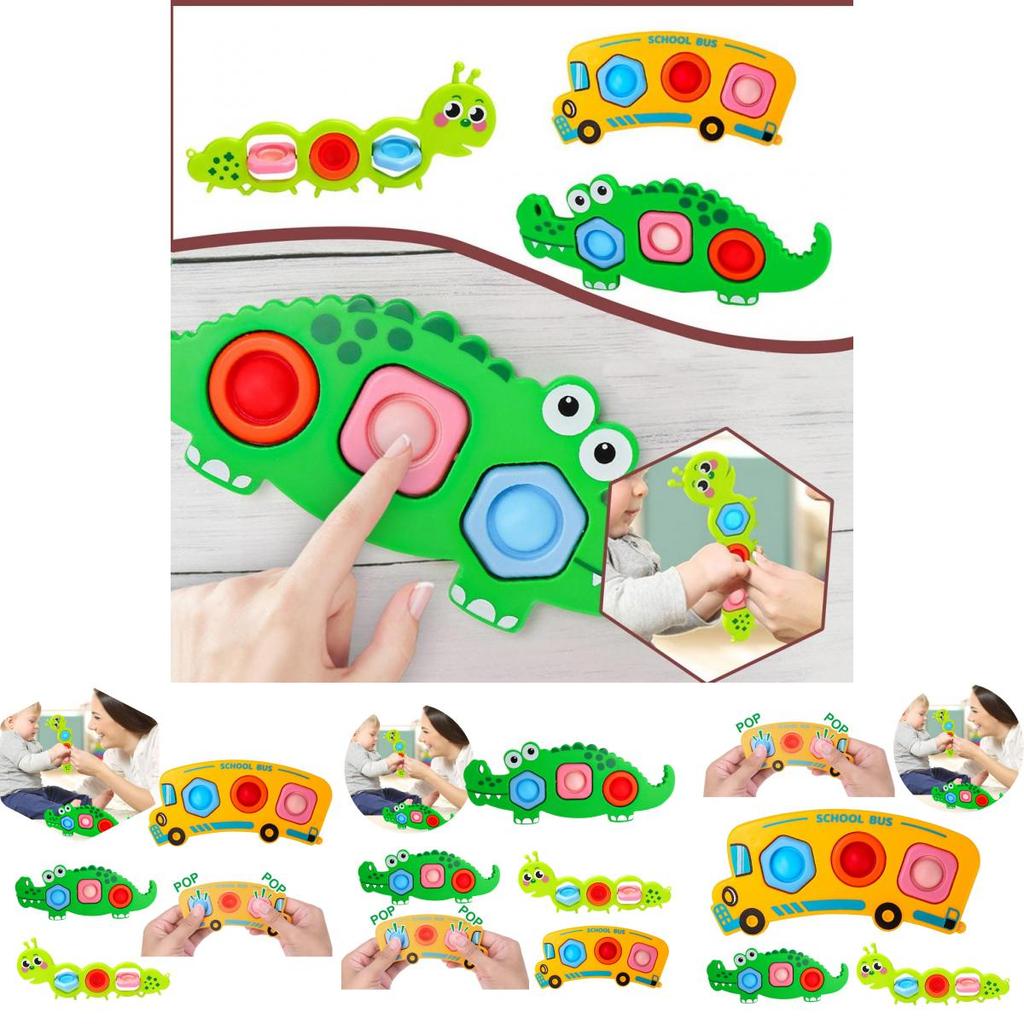 Stress-relieving Bubble Popper Toy Crocodile, Caterpillar, And Bus