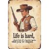 Vintage Cowboy Metal Tin Sign 20x30cm Whiskey Bar Wall Decor