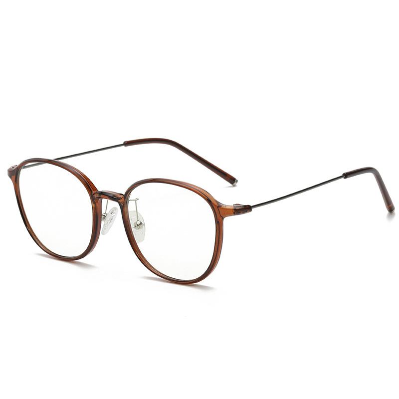 T7182 Round Thin Frame Light Myopia Glasses Frame Female Plain Makeup Literary Flat Mirror Male Tide