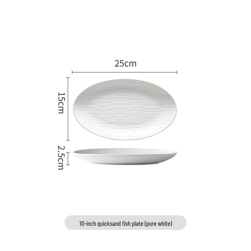 High-End Ceramic Oval Fish Dish for Home or Hotel Dining