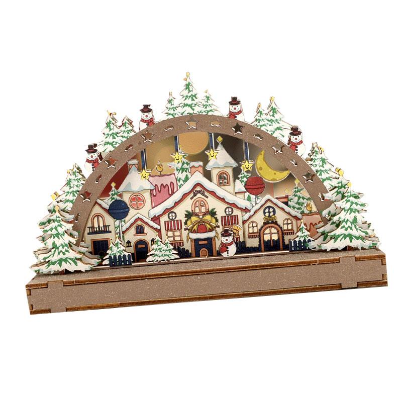 Christmas Decoration Wooden Handmade Exquisite DIY Christmas Ornament for Home Window Type 1