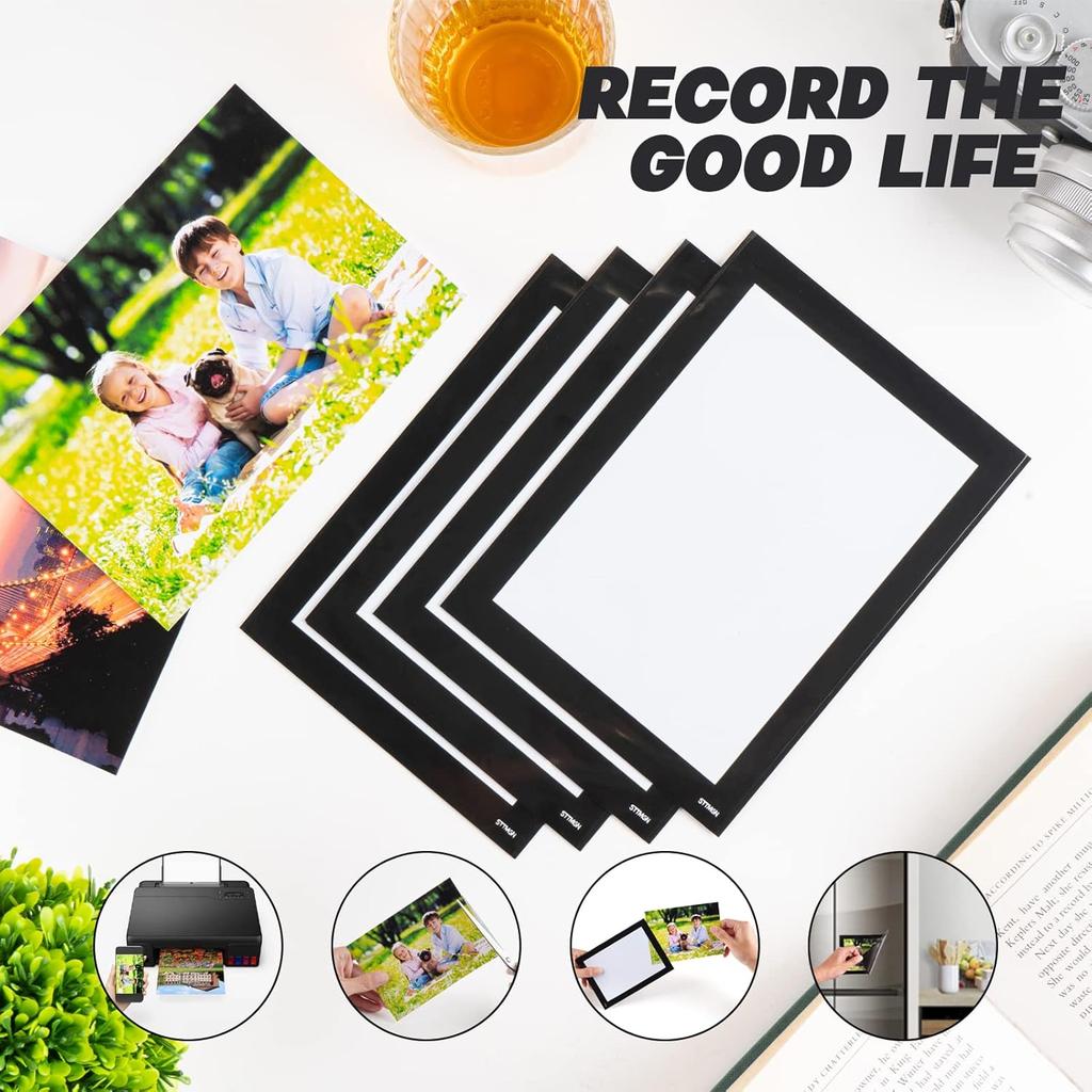Magnetic Picture Frames with Black Border(4"X6",10 Pack),Magnet Photo Frame Pockets/Postcard Holder,Decorations for