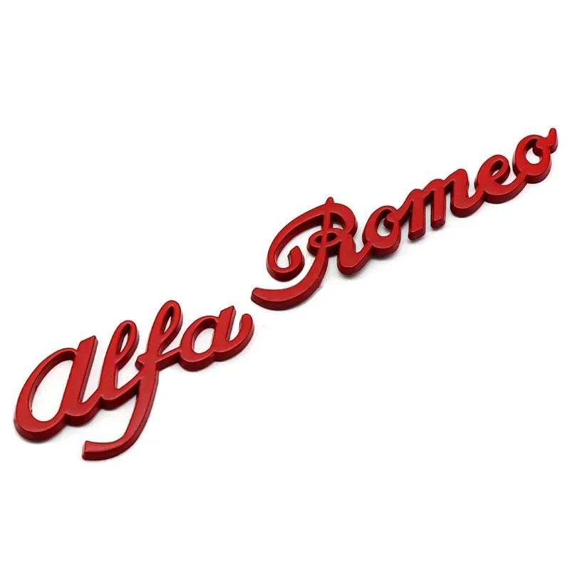14.7x3cm For Alfa Romeo Car Trunk Lettering Emblem Zinc Alloy Alfa Romeo Logo Car Body Sticker Badge 4 Colors (Universal Fit) ze6