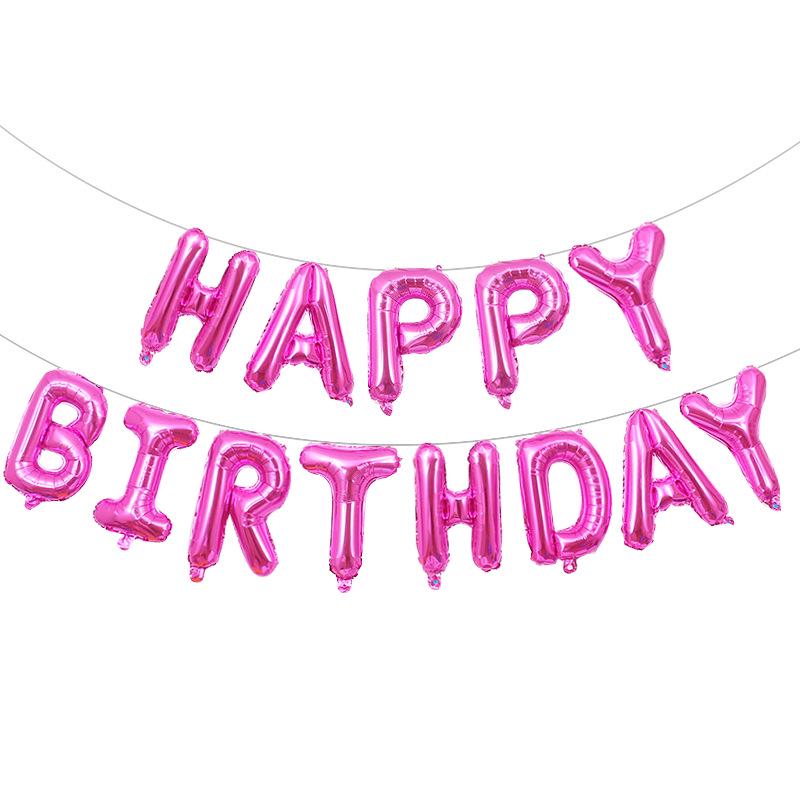 

16-дюймовый фон из воздушных шаров «С Днем рождения»: Набор буквенных шаров из алюминиевой фольги