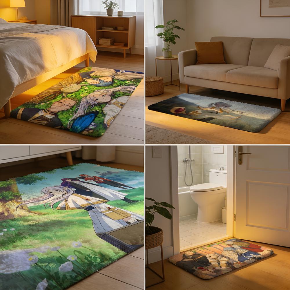 F-Frieren B-Beyond Journeyis End Floor Mat Soft Thick High Density Flannel Mat Non-Slip Absorbent Rug For Bathroom Bedroom Home