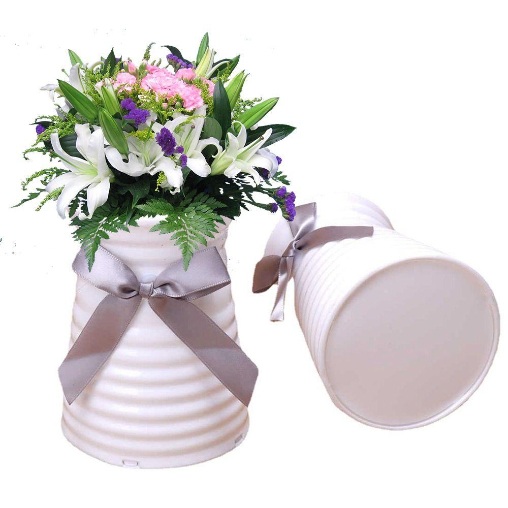 

Plastic Plant Pot Imitation Ceramic Flower Arrangement Vase Home Decor Ornament Garden білий