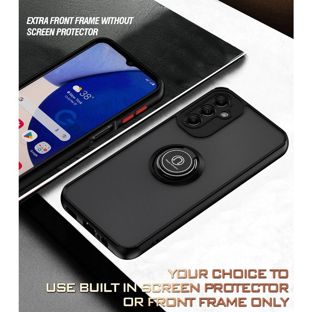 Armor Matte Case for Samsung Galaxy A14 5G A24 A34 A54 A13 A33 A53 A23 A73 A52S A52 Cover Ring Magnetic Holder Stand Business Full Protection