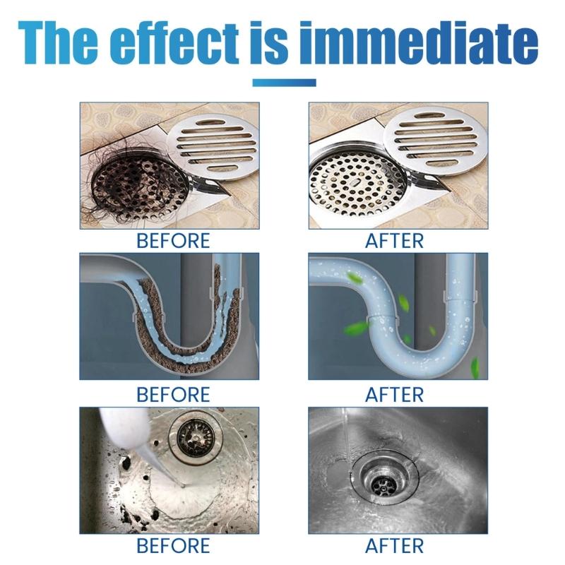 Strong Kitchen Clog Remover Drain Pipe Deodorizing Powder Dredge Deodorant Toilet Sink Drain Cleaner Sewer Fast Cleaning