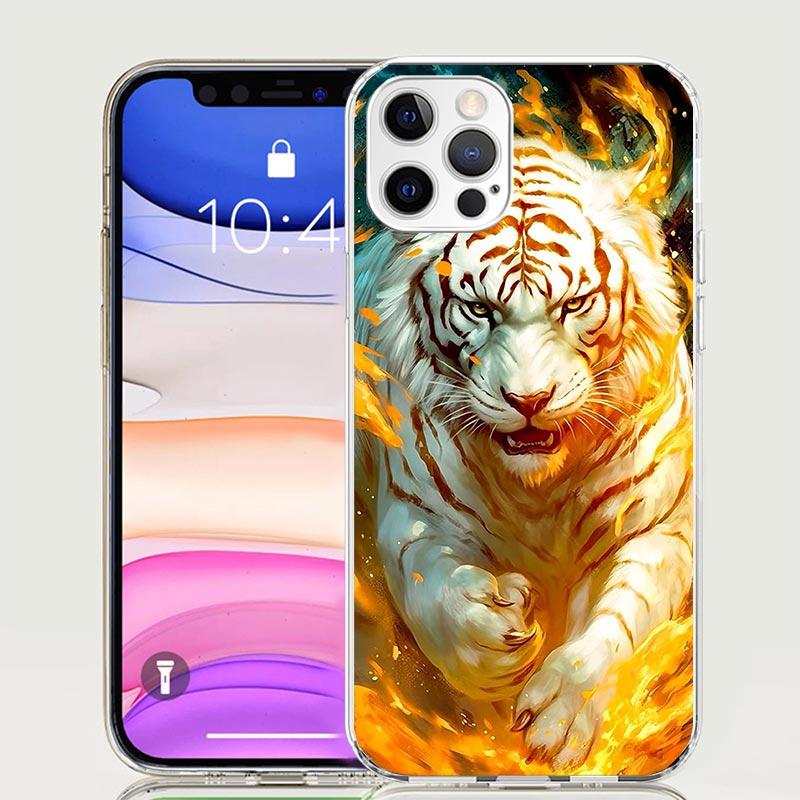 Ferocious Tiger Animal Case Phone Cover for Apple Iphone 16 15 14 13 12 Mini 11 Pro Max 16E X XS XR 7 Plus 8 + SE 2020 Trend Fun