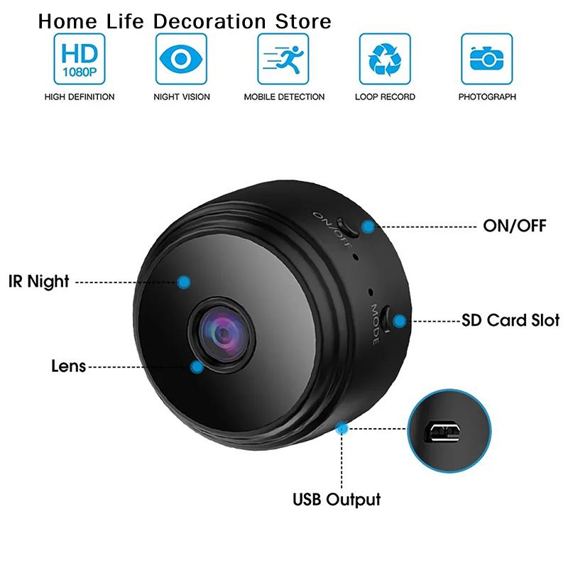 A9 Wifi Mini Kamera 1080P Sicherheitsüberwachung Drahtlose Fernbedienung Nachtsicht Videoüberwachung Smart Home Mini DV Cam HD Kamera