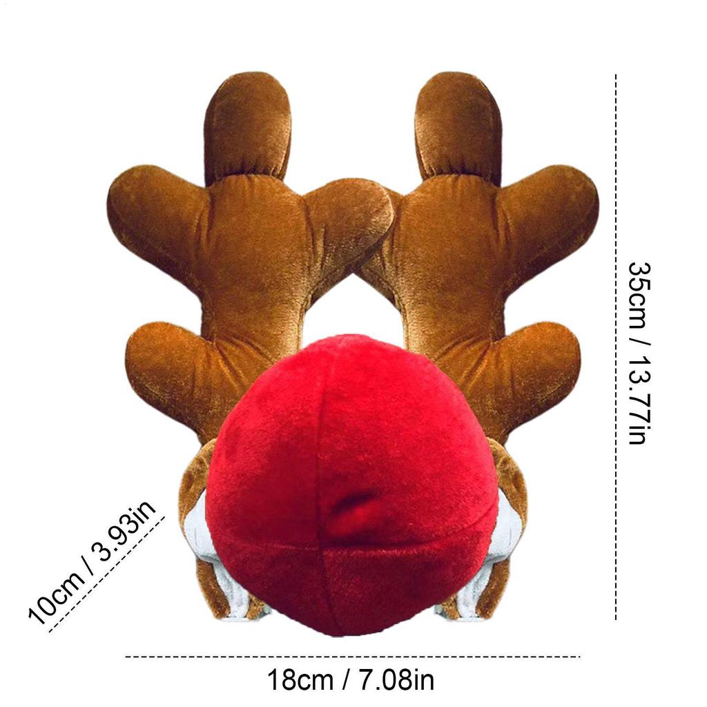 Car Christmas Reindeer Antler Decorations Cotton Christmas Decorations Antlers Decor Festive Cute Ornament For Automotive